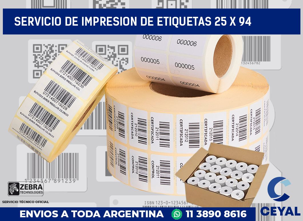 servicio de impresion de etiquetas 25 x 94