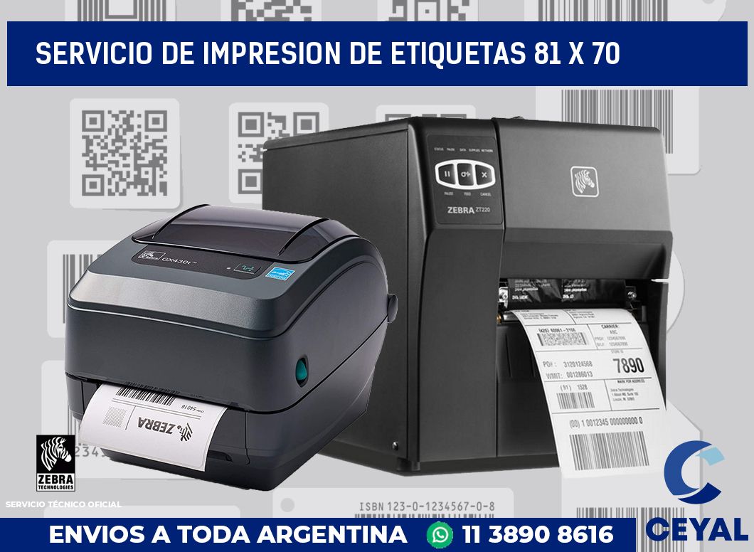 servicio de impresion de etiquetas 81 x 70