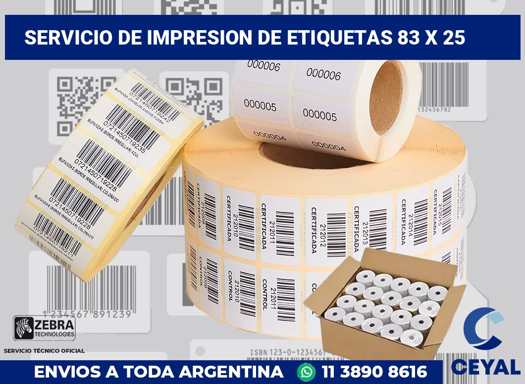 servicio de impresion de etiquetas 83 x 25