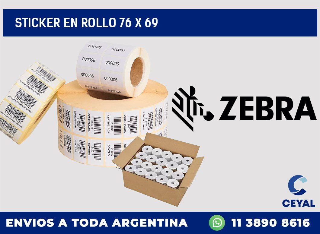 sticker en rollo 76 x 69