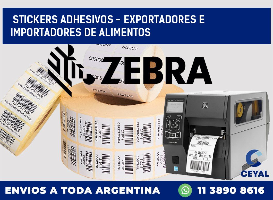 stickers adhesivos - exportadores e importadores de alimentos