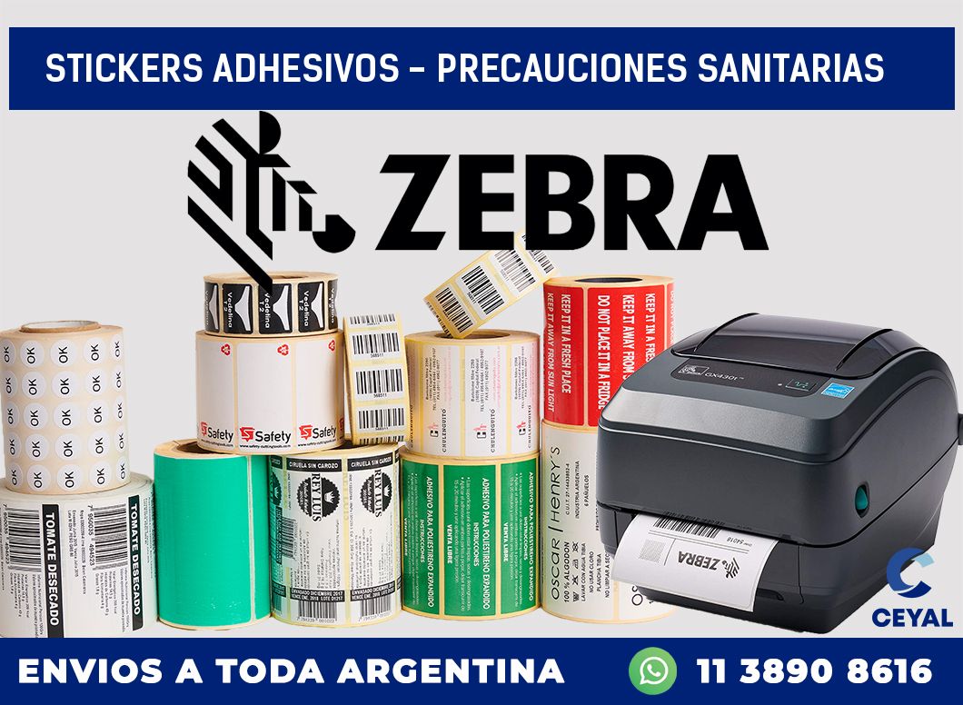 stickers adhesivos - precauciones sanitarias