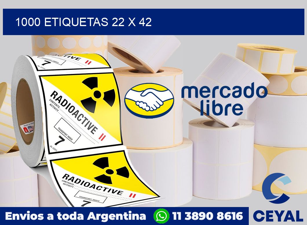 1000 etiquetas 22 x 42