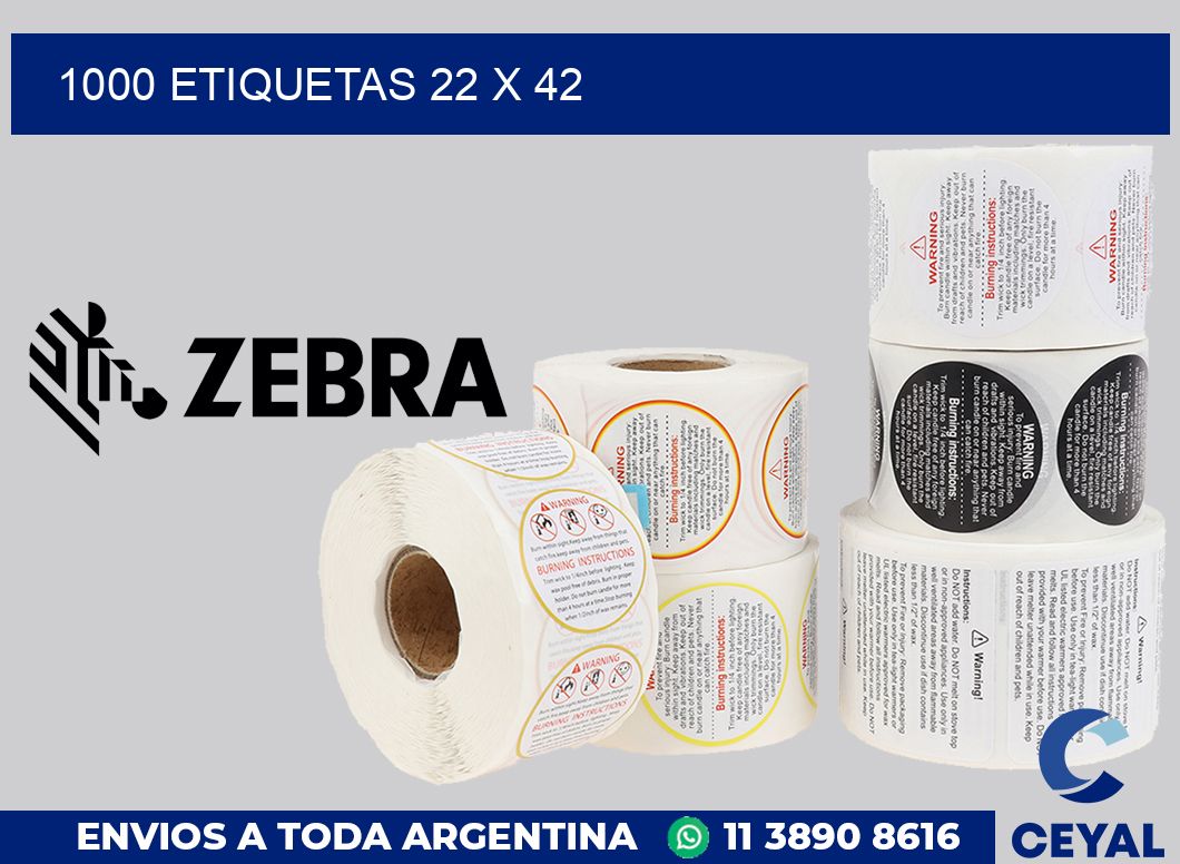 1000 etiquetas 22 x 42