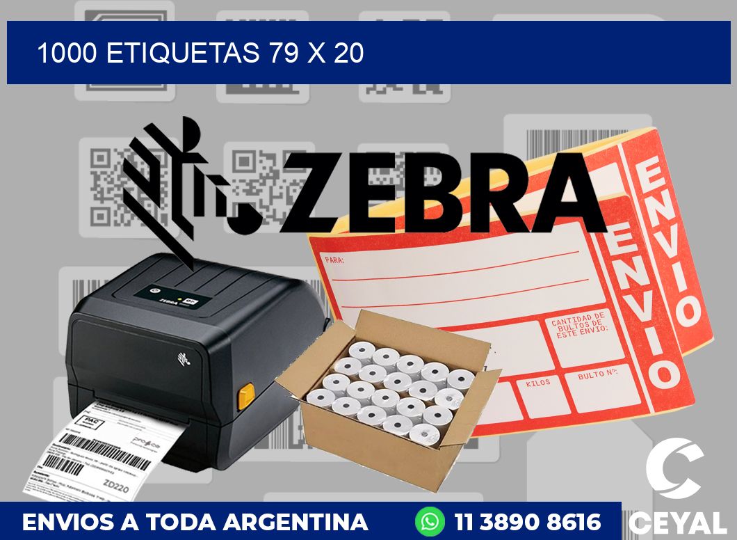 1000 etiquetas 79 x 20