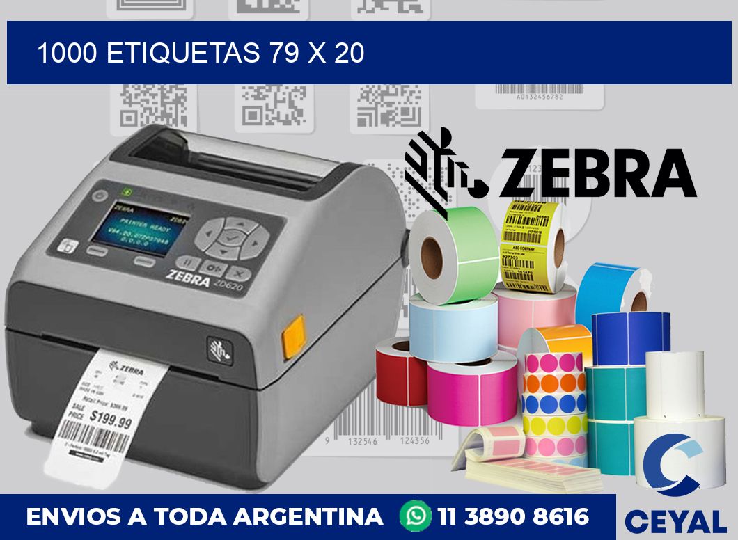 1000 etiquetas 79 x 20