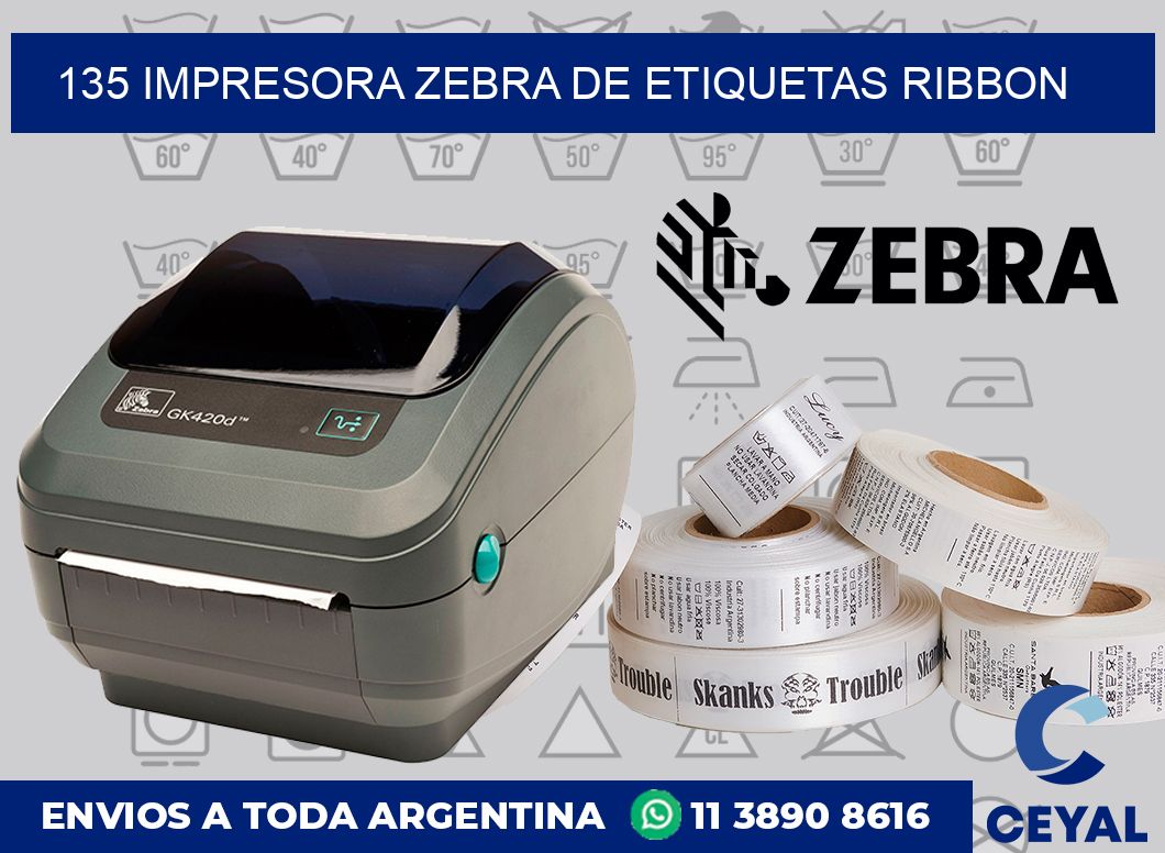 135 Impresora Zebra de etiquetas ribbon