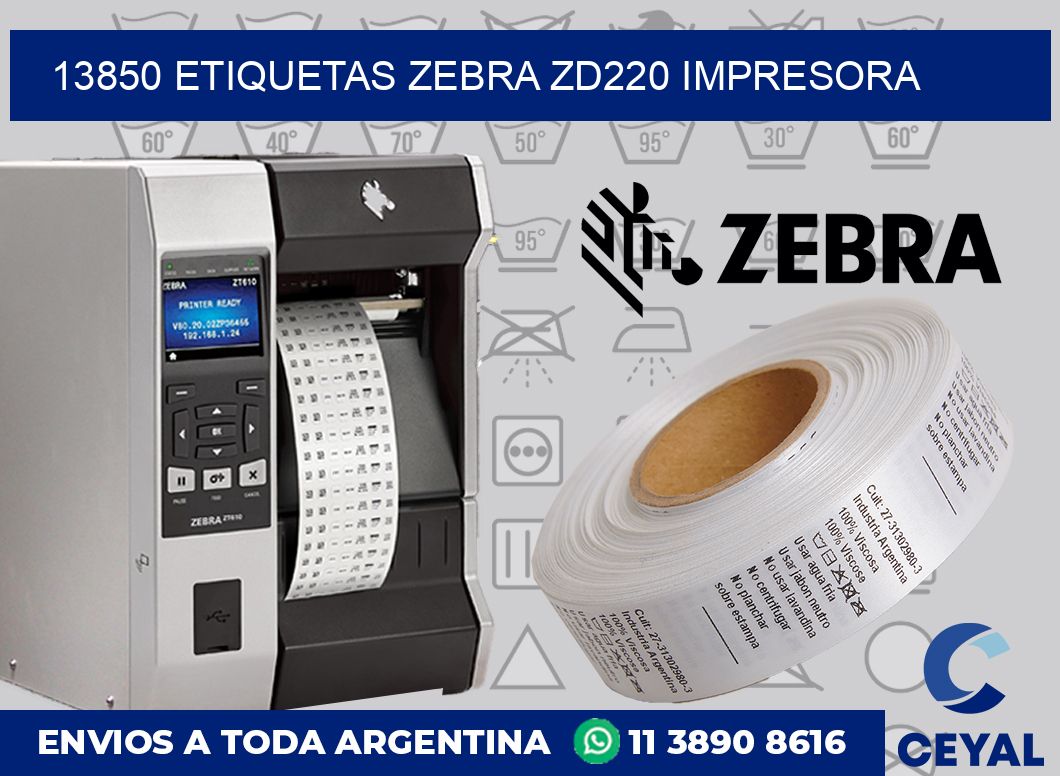 13850 etiquetas Zebra zd220 impresora