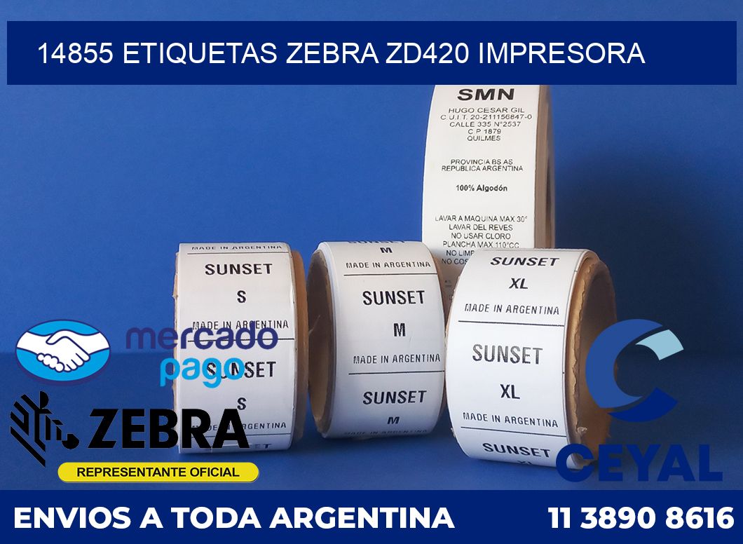 14855 etiquetas Zebra zd420 impresora
