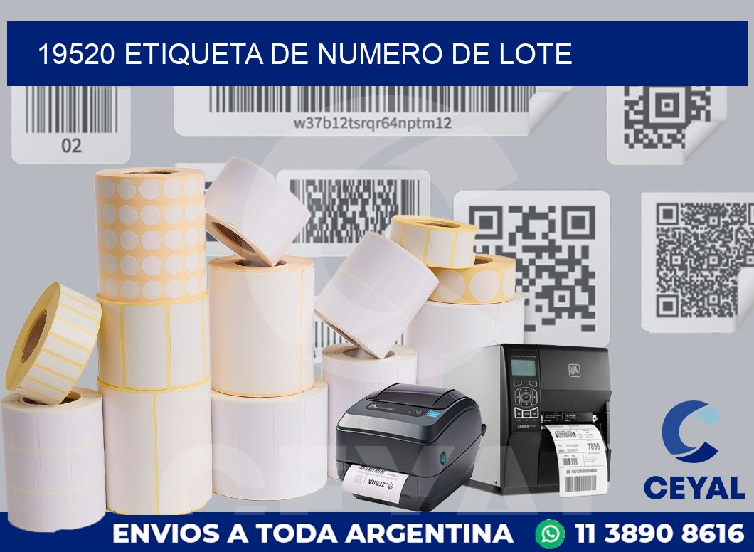 19520 Etiqueta de numero de lote