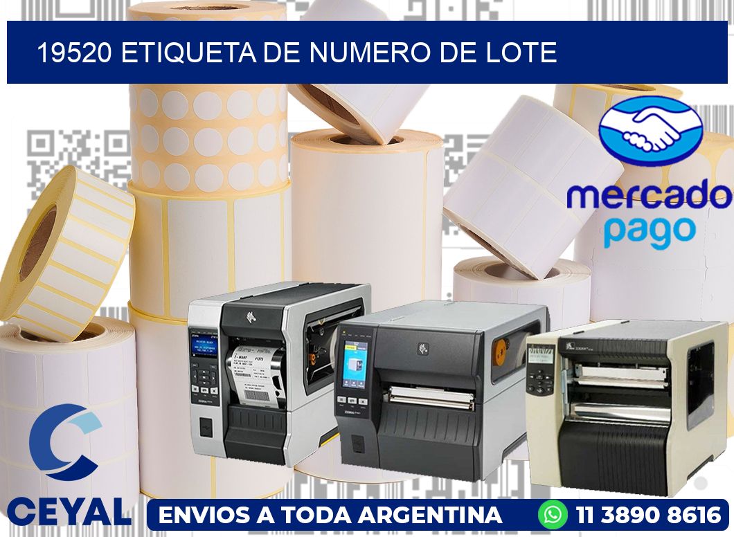 19520 Etiqueta de numero de lote