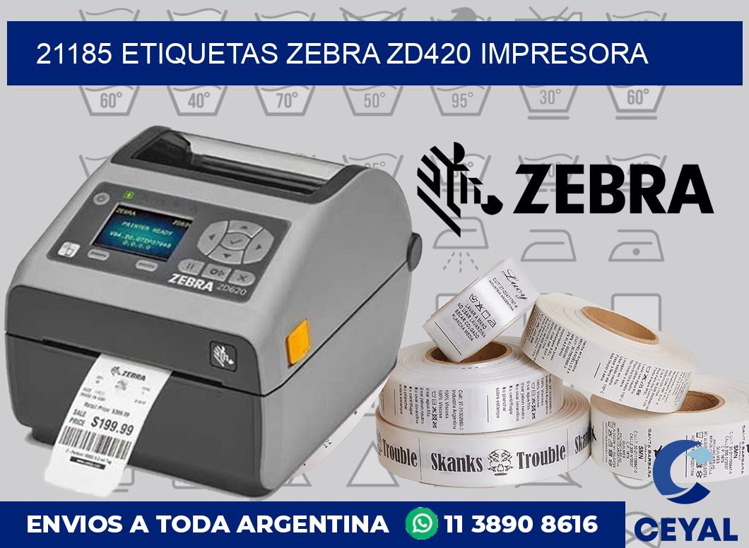 21185 etiquetas Zebra zd420 impresora