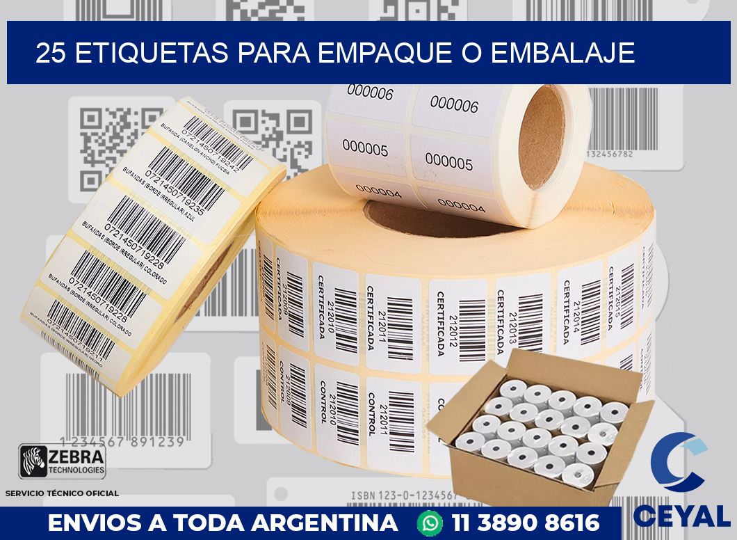 25 Etiquetas para empaque o embalaje