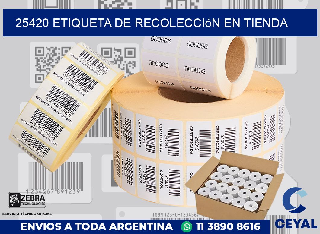25420 Etiqueta de recolección en tienda