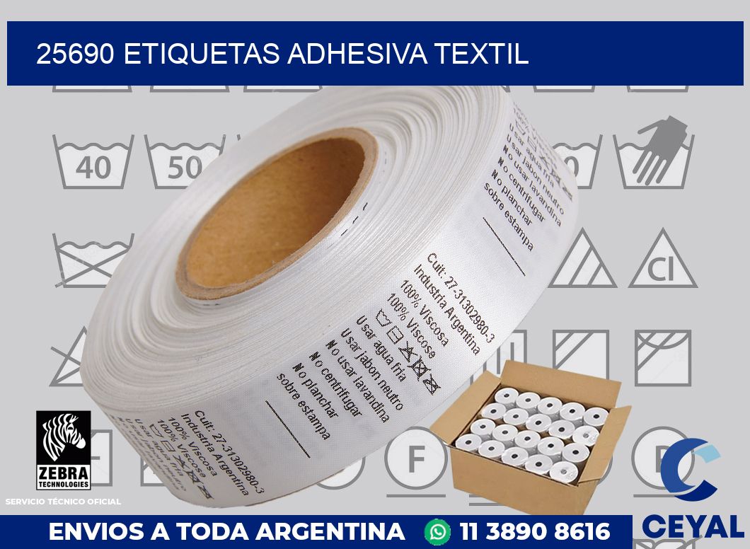 25690 etiquetas adhesiva textil