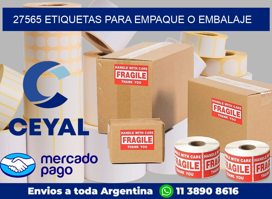 27565 Etiquetas para empaque o embalaje