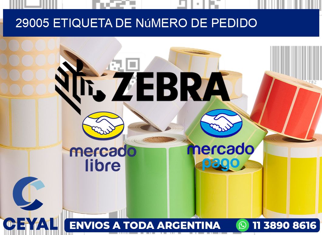29005 Etiqueta de número de pedido