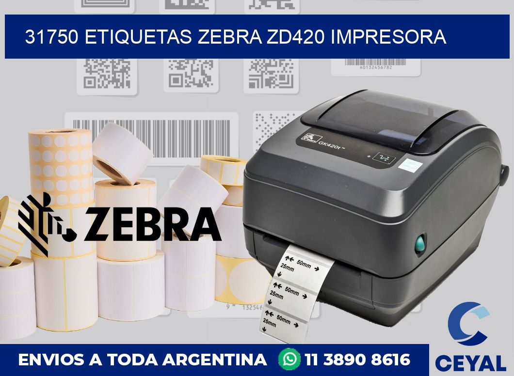 31750 etiquetas Zebra zd420 impresora