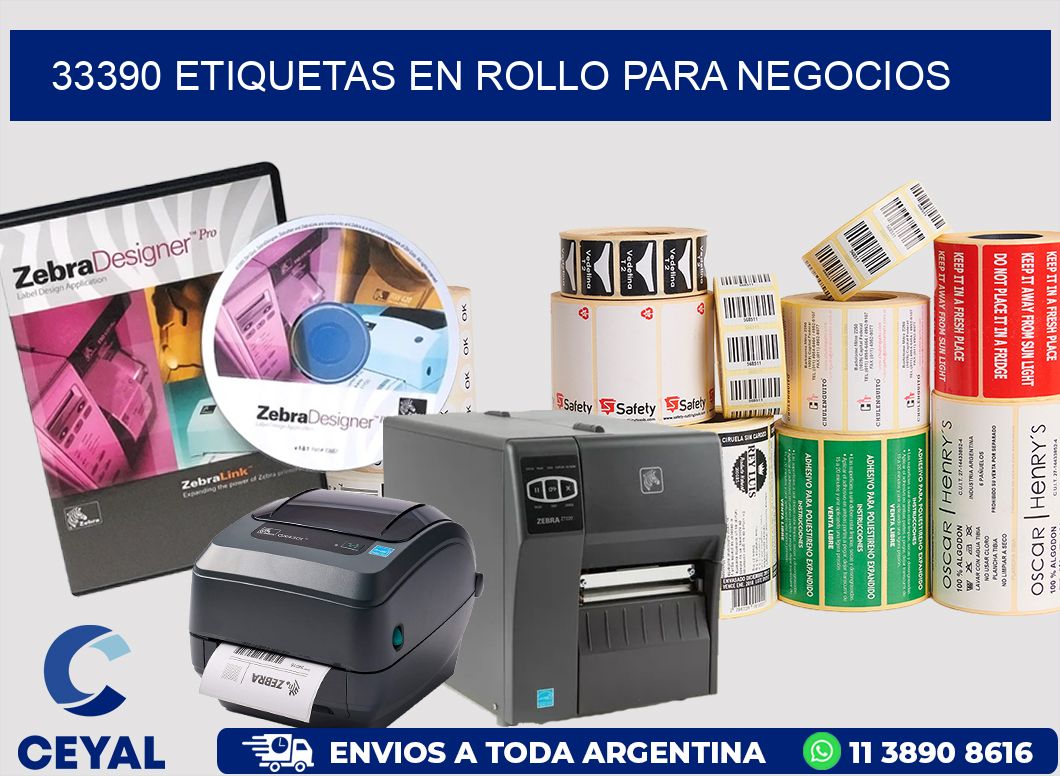 33390 Etiquetas en rollo para negocios