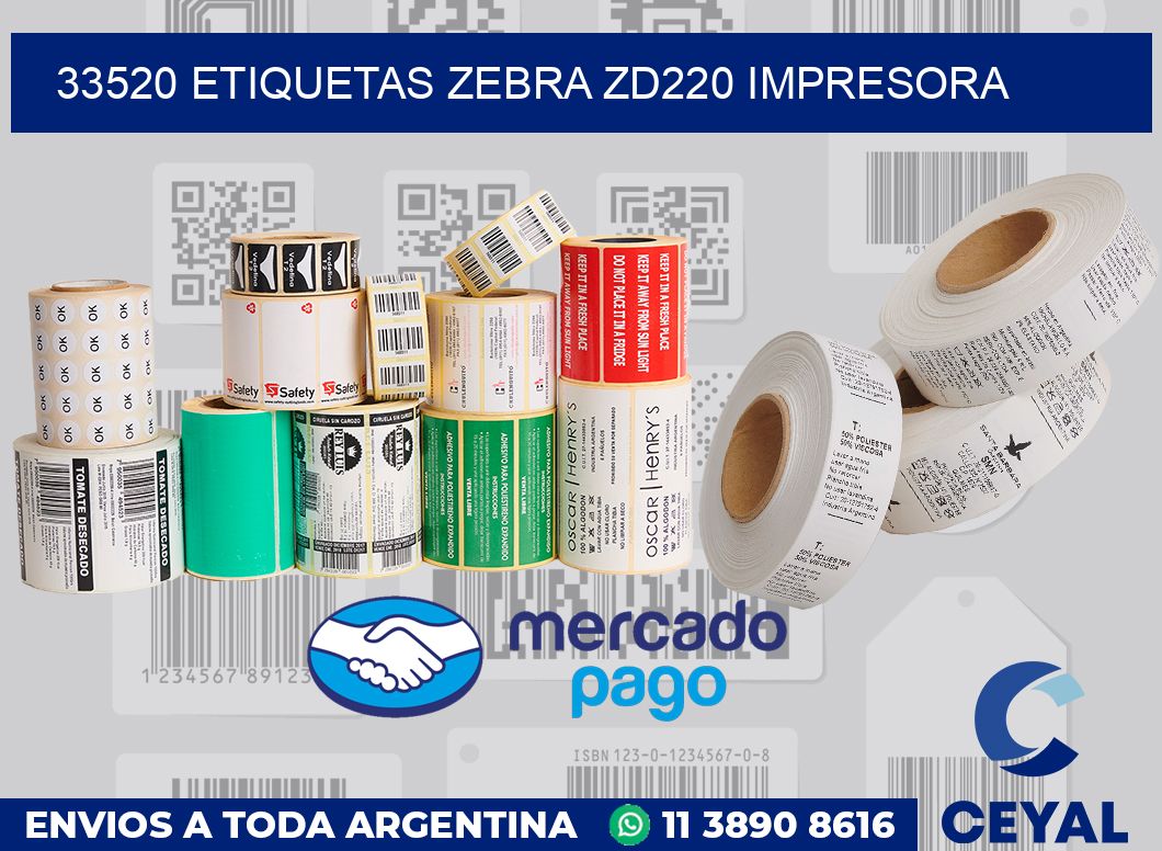 33520 etiquetas Zebra zd220 impresora