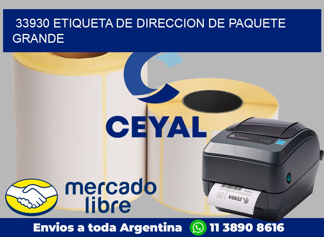 33930 Etiqueta de direccion de paquete grande