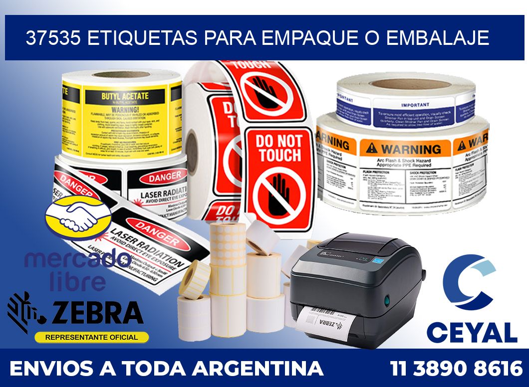 37535 Etiquetas para empaque o embalaje