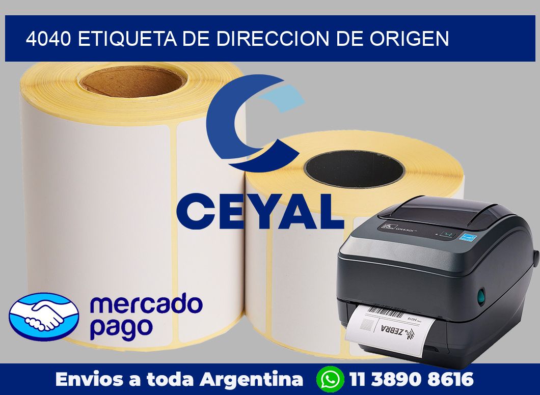 4040 Etiqueta de direccion de origen