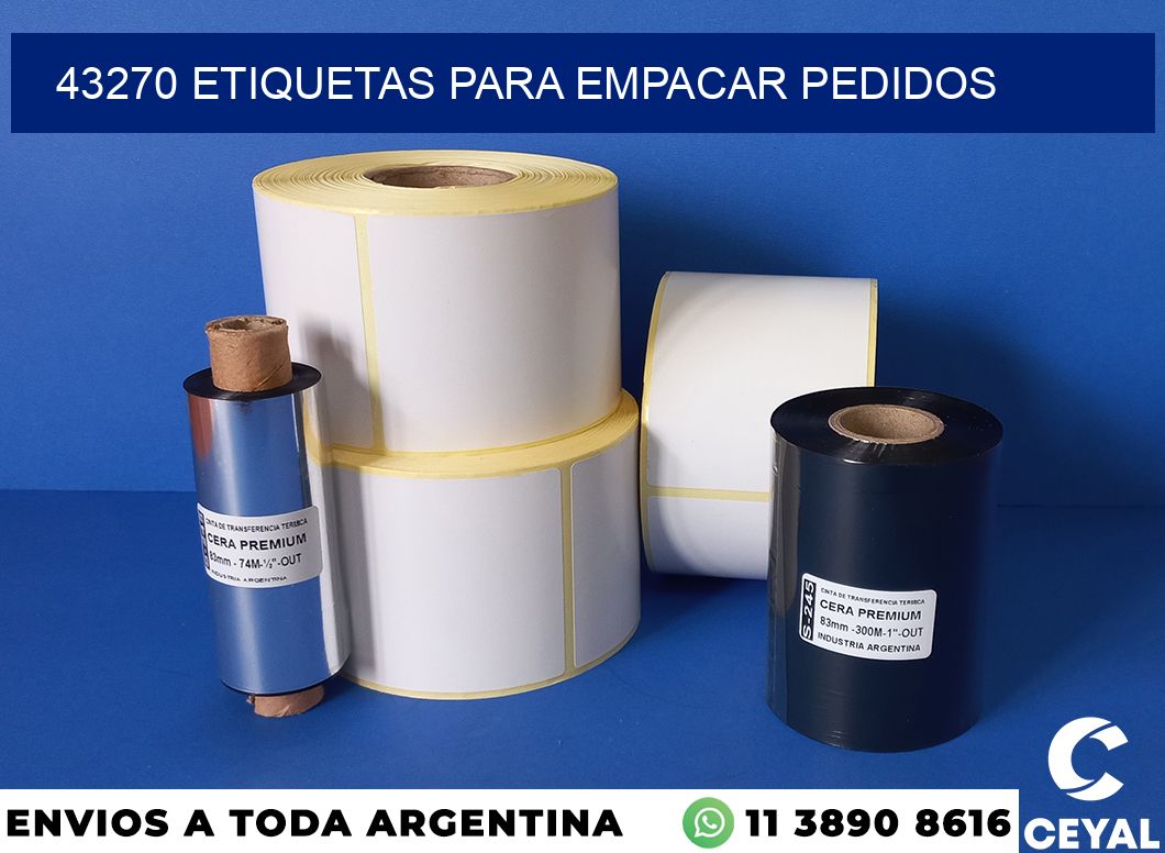 43270 etiquetas para empacar pedidos