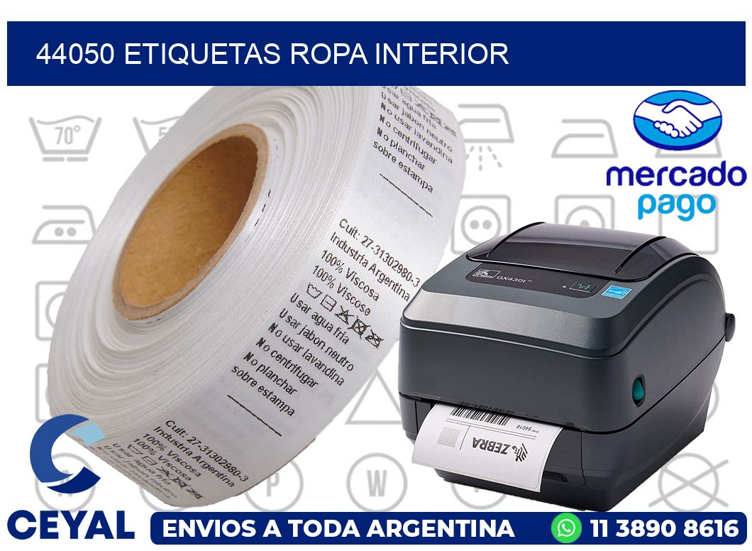 44050 Etiquetas ropa interior
