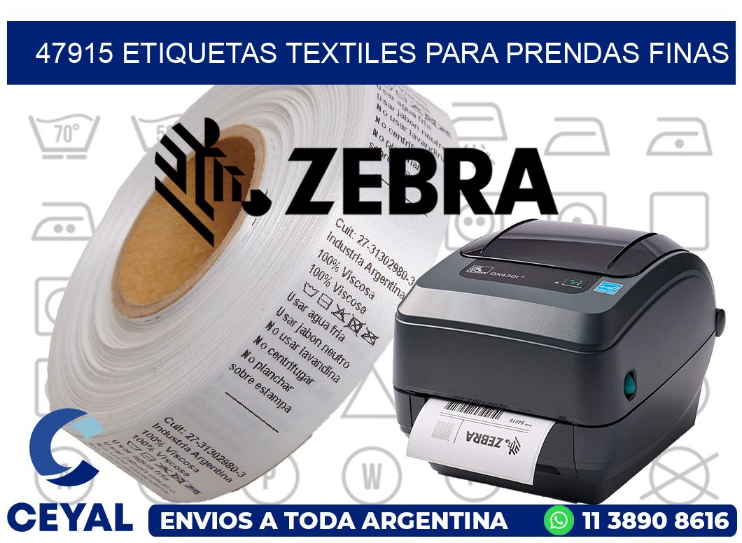 47915 Etiquetas textiles para prendas finas