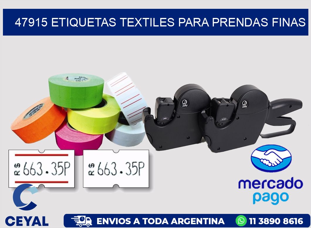47915 Etiquetas textiles para prendas finas