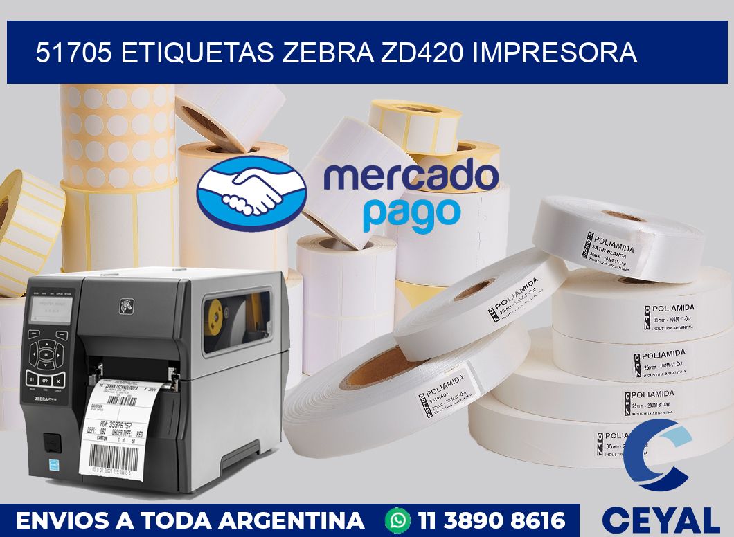 51705 etiquetas Zebra zd420 impresora