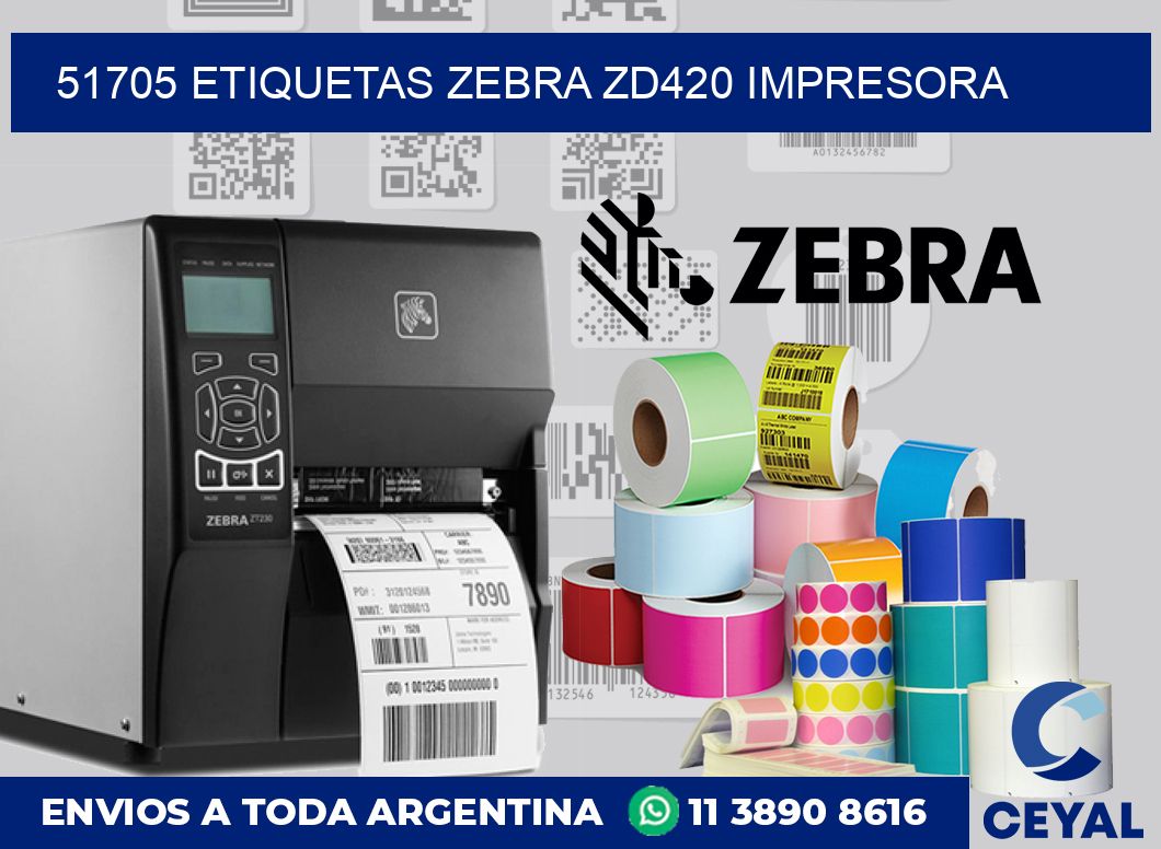 51705 etiquetas Zebra zd420 impresora