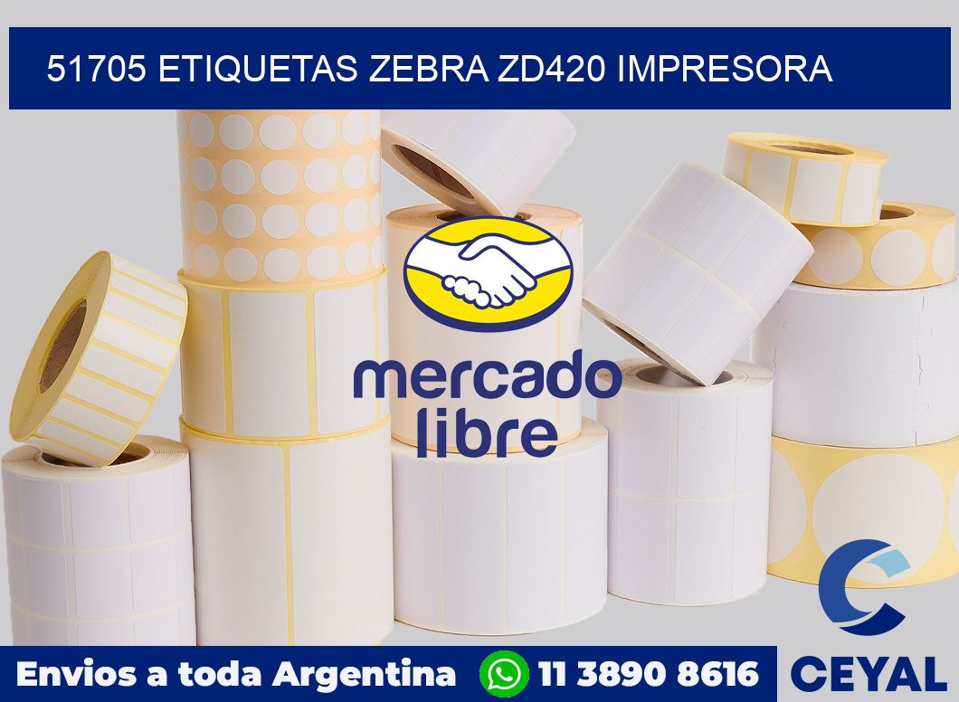 51705 etiquetas Zebra zd420 impresora