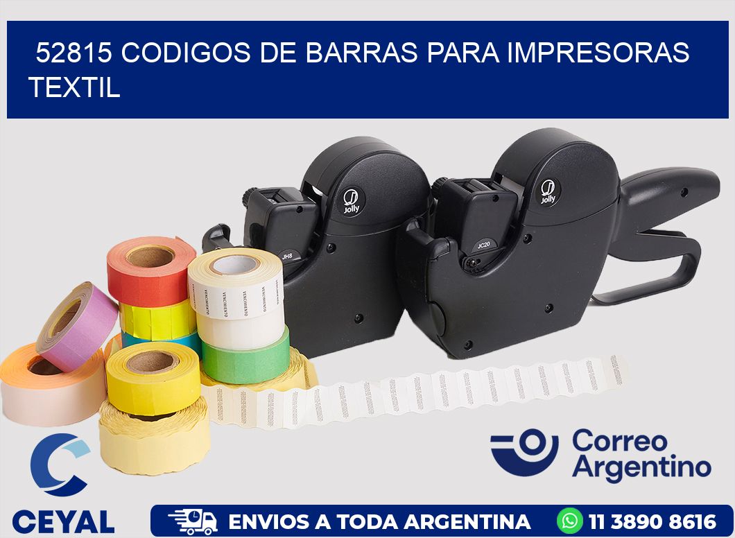52815 codigos de barras para impresoras textil