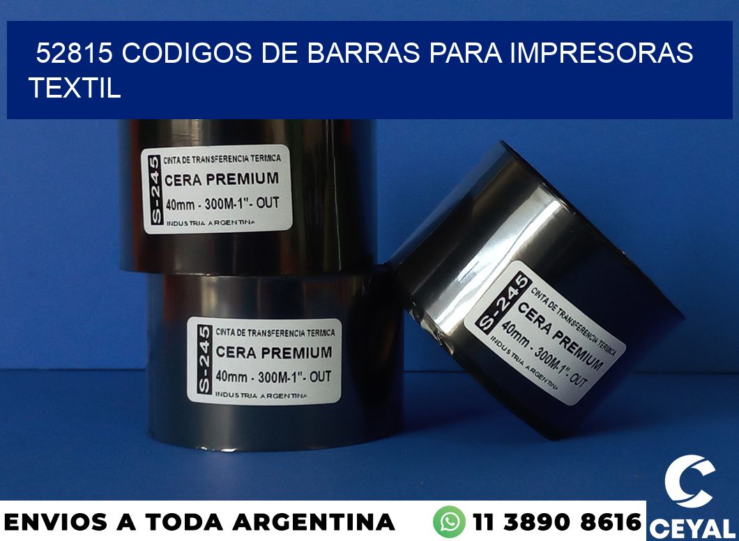 52815 codigos de barras para impresoras textil