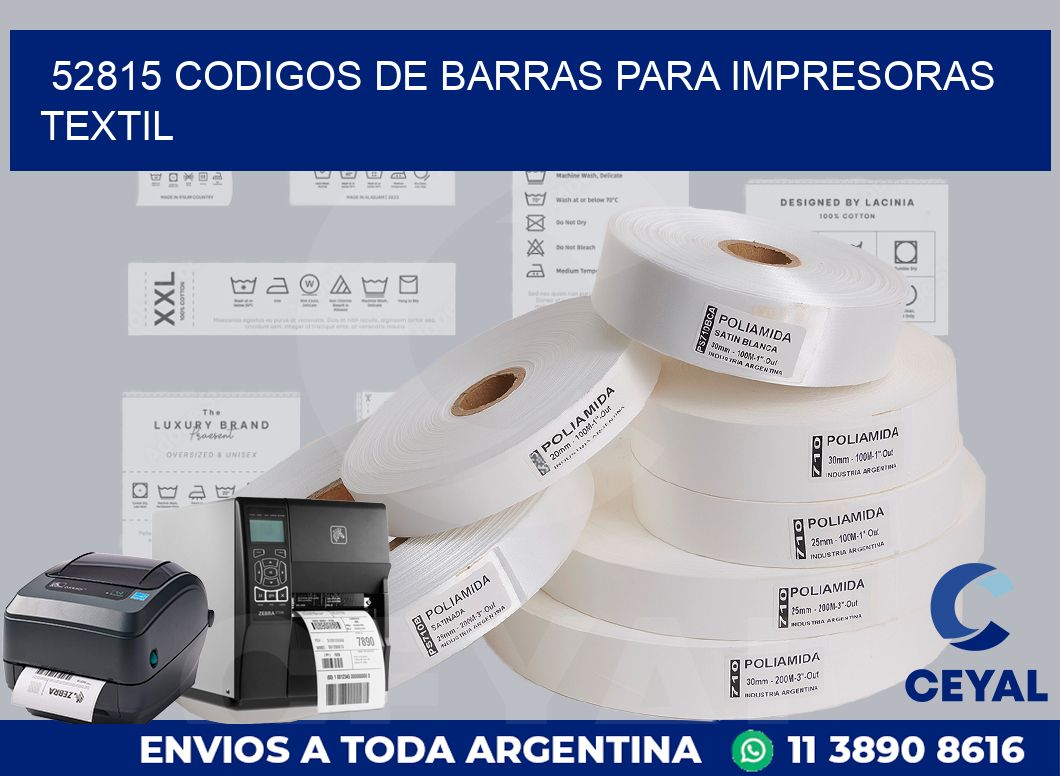 52815 codigos de barras para impresoras textil