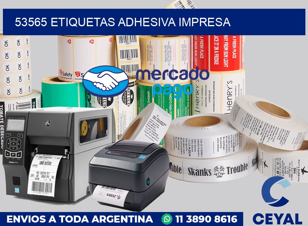 53565 etiquetas adhesiva impresa