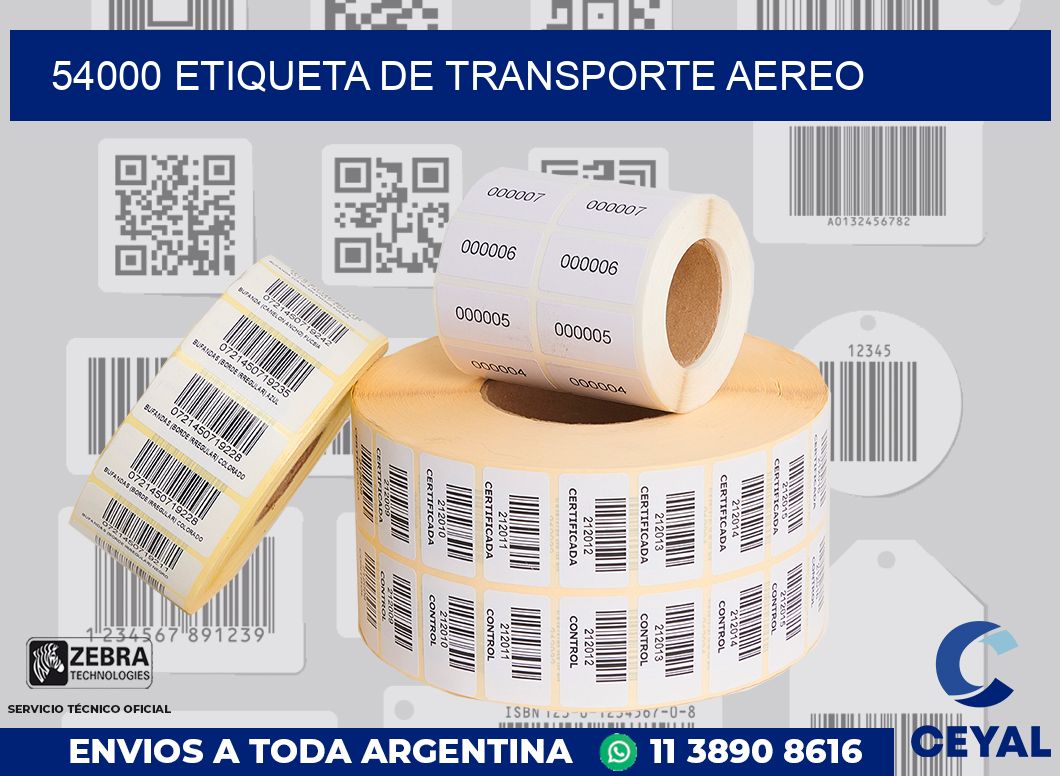 54000 Etiqueta de transporte aereo