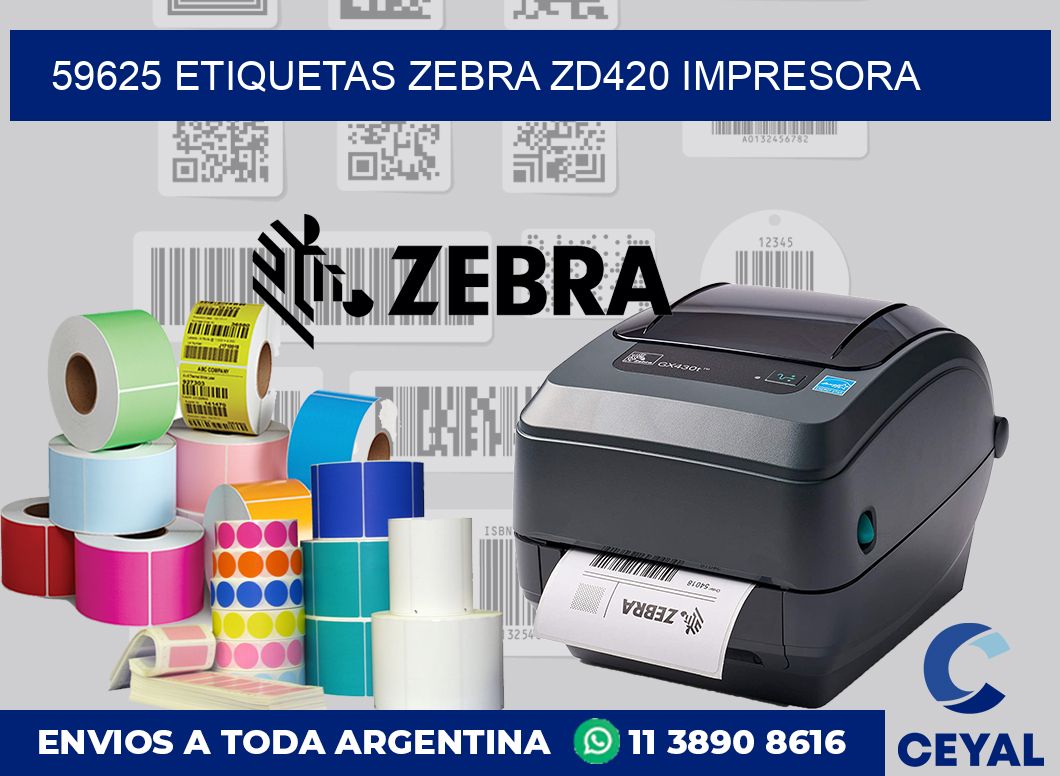 59625 etiquetas Zebra zd420 impresora