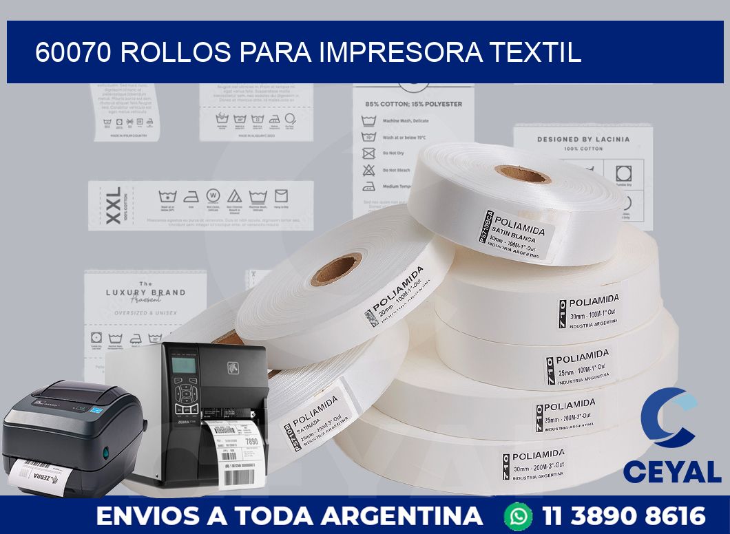 60070 rollos para impresora textil