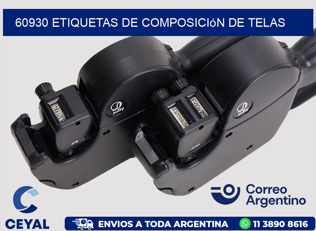 60930 Etiquetas de composición de Telas