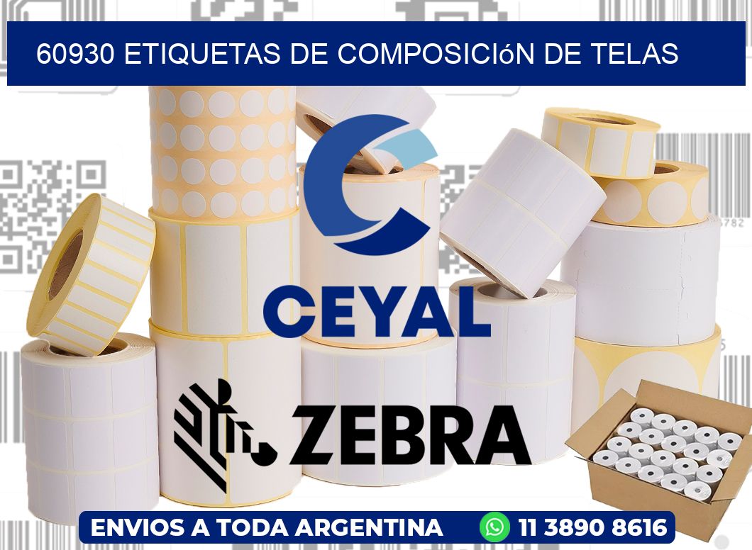 60930 Etiquetas de composición de Telas