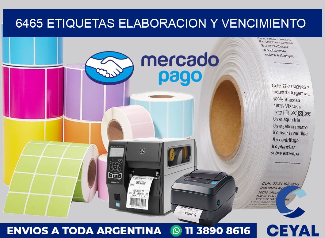 6465 Etiquetas elaboracion y vencimiento