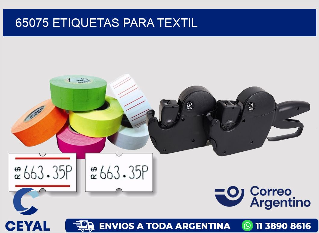 65075 etiquetas para textil