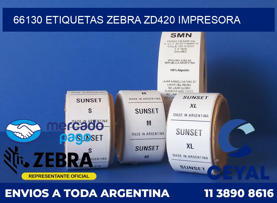 66130 etiquetas Zebra zd420 impresora