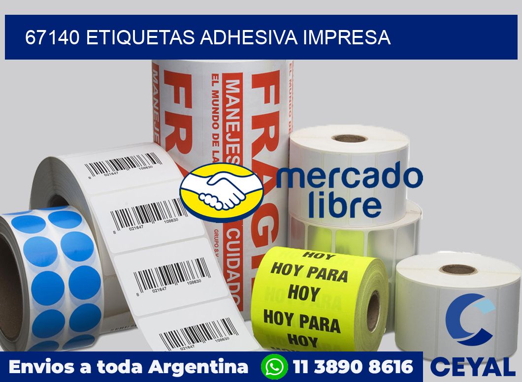 67140 etiquetas adhesiva impresa