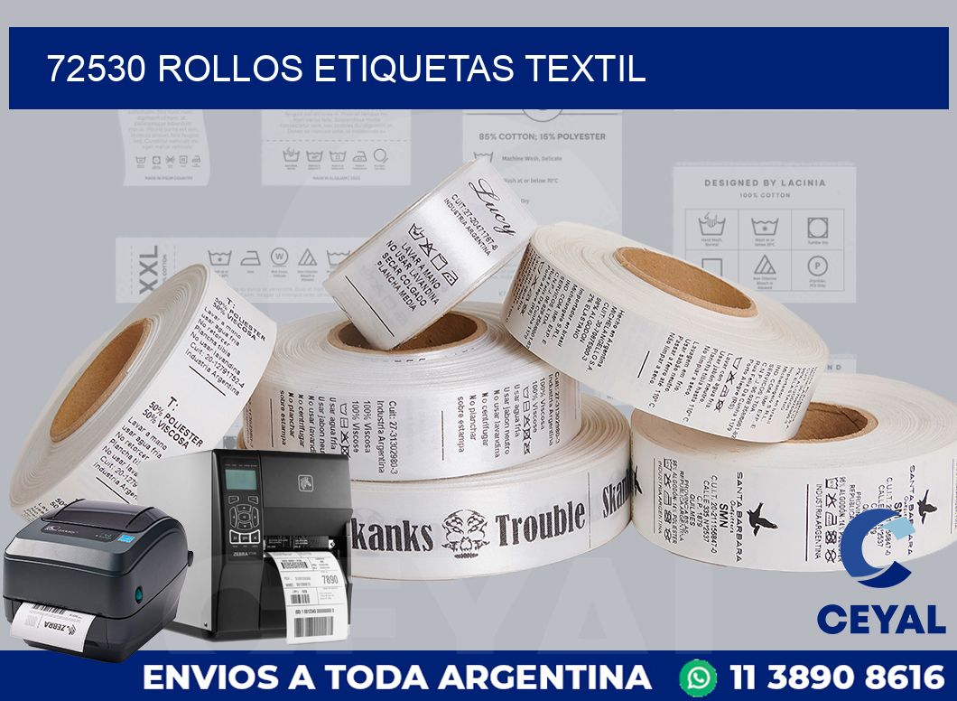 72530 rollos etiquetas textil