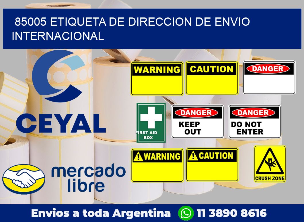 85005 Etiqueta de direccion de envio internacional