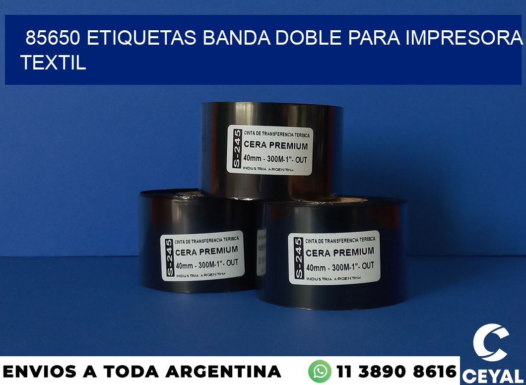 85650 etiquetas banda doble para impresora textil